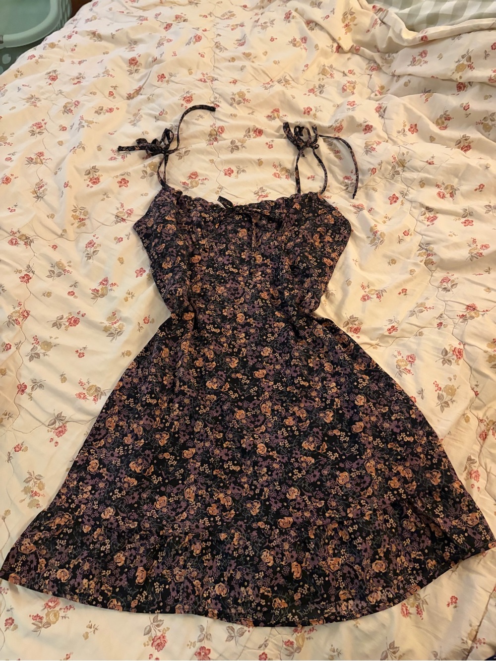 Floral Tie-Shoulder Dress